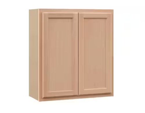 Hampton Bay Recessed Panel 27 in. W x 12 in. D x 30 in. H Assembled Wall Kitchen Cabinet in Unfinished