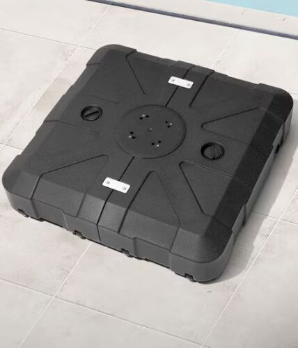 HDPE Patio Cantilever Umbrella Base with Wheels Outdoor Weighted Umbrella Stand in Black 350 lb. Water and Sand Filled