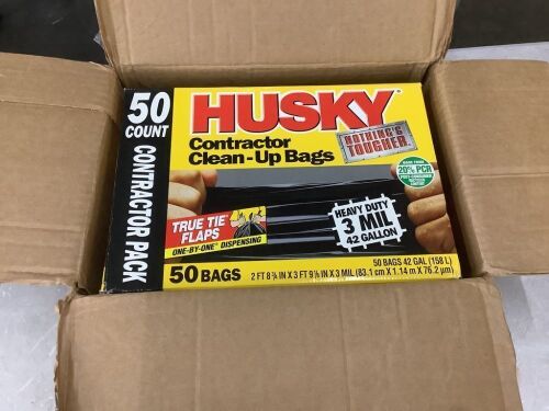 Husky 42 Gal. Heavy-Duty Contractor Clean-Up Bags with 20% PCR (50-Count)
