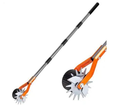 WaLensee 61 in. Wheel Rotary Edger, Rotary Shear, Sidewalk Manual Lawn Edger with Cushion Grip