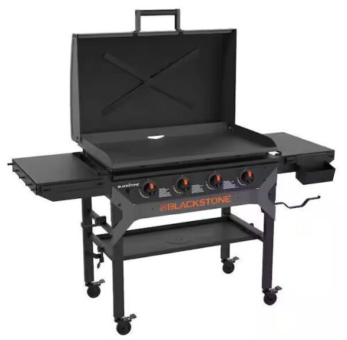 Blackstone 4-Burner Liquid Propane Outdoor Griddle with Hood in Black