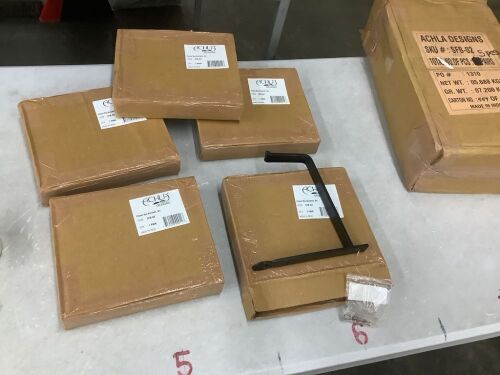 Lot of (5) ACHLA DESIGNS Pair of Wall Mounted Flower Box Brackets, 8 Inch Wide, Black Powder Coat Finish