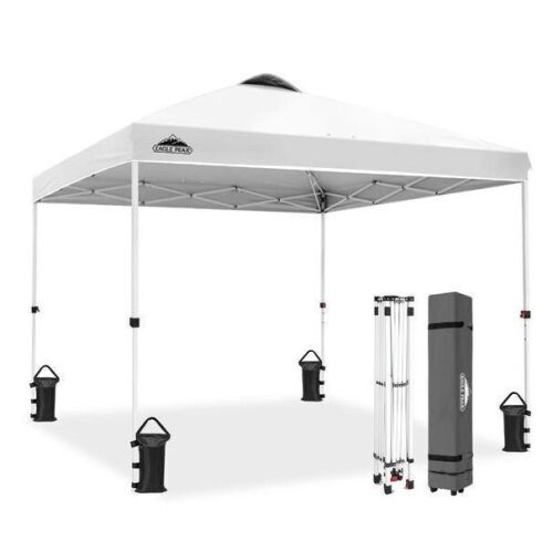 10 ft. x 10 ft. Pop Up Canopy Tent Instant Outdoor Canopy with 4-Sand Bags