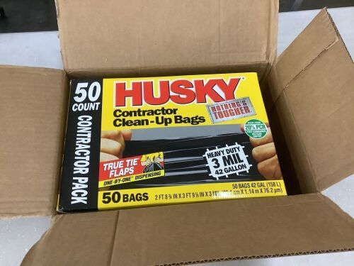 Husky 42 Gal. Heavy-Duty Contractor Clean-Up Bags with 20% PCR (50-Count)