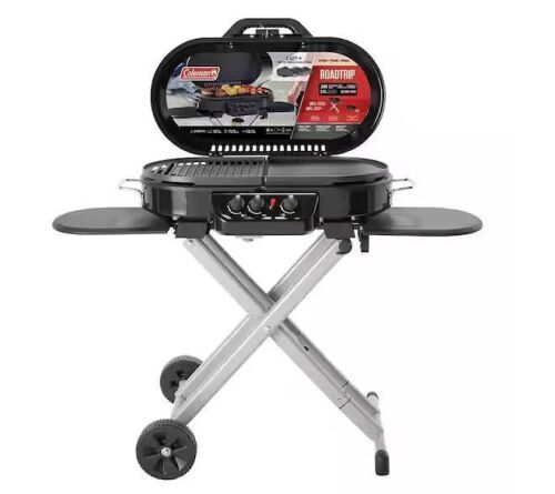 Coleman RoadTrip 285-Standup Portable Propane Gas Grill with Grill Plus Griddle Bundle, Black