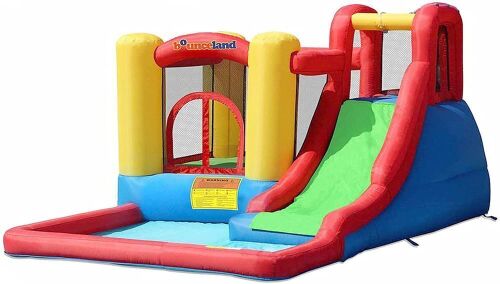 Bounceland Jump and Splash Adventure Bounce House with Basketball Hoop, Long Slide with Climbing Wall, Blower Included - Lot 39