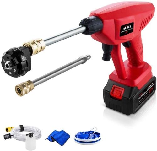 Lieber 21V Cordless Portable Power Cleaner 3Ah 410 PSI 6 in 1 Nozzle  - Lot 270