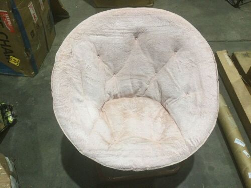 Urban Shop Faux Fur Saucer Chair with Metal Frame - Lot 343