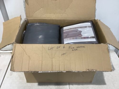 Lot of (6) Stretch Four-Seater Sofa Furniture Covers  - Lot 537