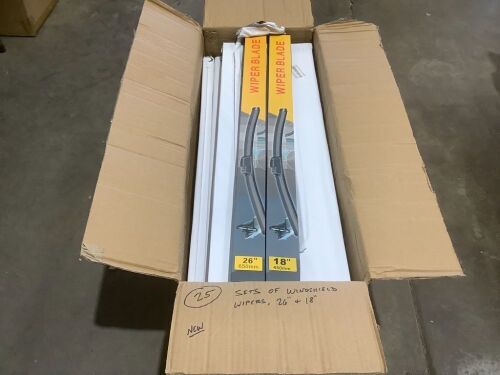 Lot of (25) Sets of Windshield Wiper Blades, 26" & 18"  - Lot 567