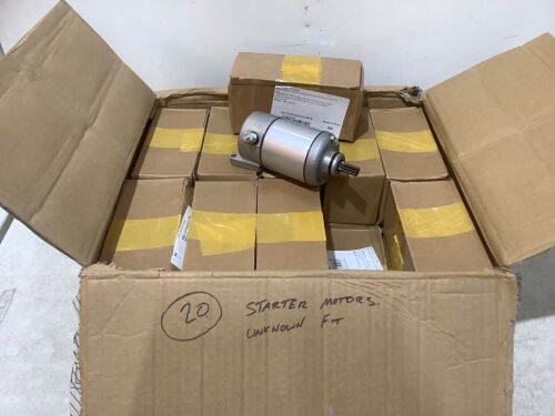 Lot of (20) Starter Motors - Unknown Fit  - Lot 581