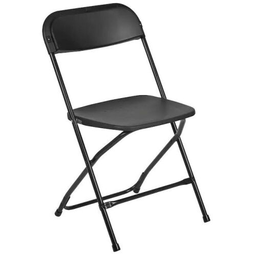 Case of (10) Flash Furniture Black Standard Folding Chair with Solid Seat  - Lot 604