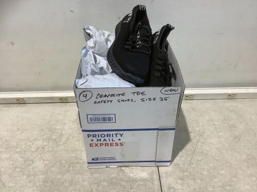 Lot of (4) Composite Toe Safety Shoes, Size 35  - Lot 654