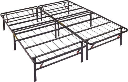 Amazon Basics Foldable 14" Black Metal Platform Bed Frame with Tool-Free Assembly, Full - Lot 672