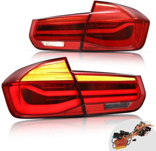 VLAND LED Sequential Tail Lights with Fiber Optic DRLs for BMW F30 F35 Sedan 6th Gen 2012-2018 - Lot 674