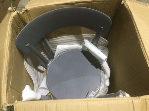 Amazon Basics Dark Grey Armless Plastic Bistro Dining Chairs, Set of 2  - Lot 774