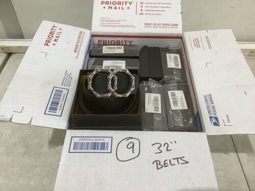 Lot of (9) 32" Belts  - Lot 913
