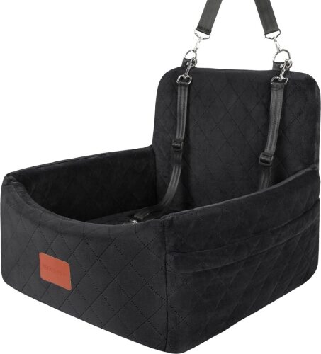 Lealchum Ultra Soft Fabric & Memory Foam Adjustable Height Front Carrier Automobile Dog Booster Car Seat