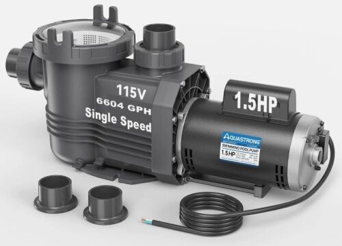 Aquastrong Riptide Series 1.5 HP In/Above Ground Pool Pump, 115V