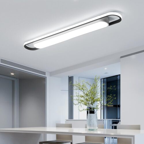 4Ft Modern Hallway Ceiling Lights, 6500K Acrylic Linear Ceiling Lamp,65W Metal LED Ceiling Light Fixture,Kitchen Dining Living Room Laundry, Garage Cloakroom Lighting (48Inch)
