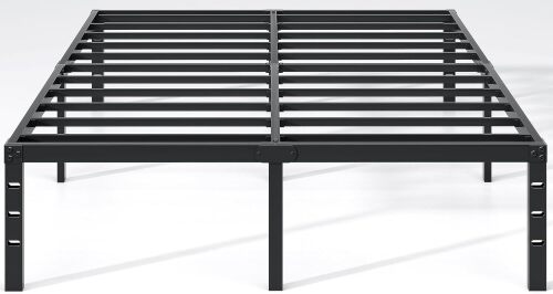 HLIPHA Metal Bed Frame, Full Size Bed Frame with Storage Space,14 Inch Heavy Duty Sturdy Mattress Foundation, Easy Assembly, No Box Spring Needed, Black