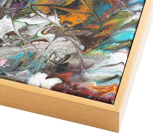 24x30 Canvas Frame Brown Solid Wood Floater Frame Width 1.6875 Inches | Interior Frame Depth 1 1/4 Inches | Tierra Contemporary Canvas Frame Complete with Canvas Clips & Hanging Hardware