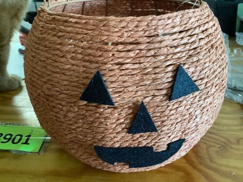 Shaped Woven Storage Orange Pumpkin Basket