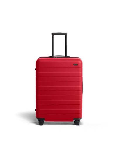 AWAY Travel, Women's Red The Checked Suitcase w/ Luggage Tag