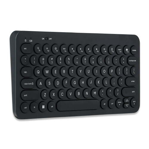 onn Mini Compact Wireless Office Keyboard USB Receiver, 78 Keys, Grey