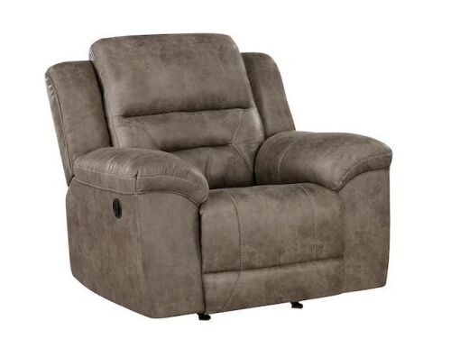 Lazzara Calla Brown Microfiber Rocker Recliner - Small Rip in Fabric