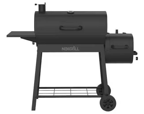 Nexgrill Oakford Outpost 29-Offset Smoker Charcoal Grill in Black