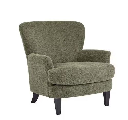 CHRISTOPHER KNIGHT HOME Willey Modern Olive Green Upholstered Boucle Accent Chair Arm Chair with Tapered Solid Wood Legs