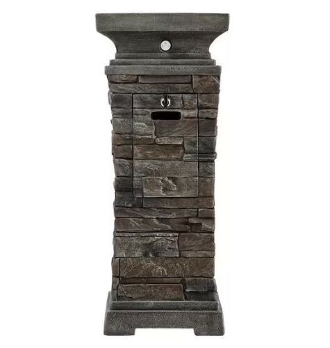 Hampton Bay 12 in. W x 29 in. H 15,000 BTU Stacked Stone Finish Envirostone Propane Fire Column - Blemished Finish