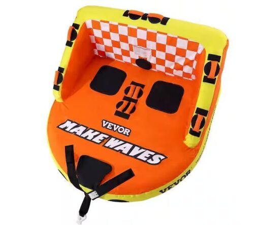 VEVOR Inflatable Towable Tube for Boating 1-2 Riders with Deck Seats and Backrest, 340 lbs.