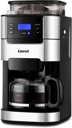 Gevi All In One 10-Cup Grind & Brew Coffee Maker with Built-In Burr Grinder