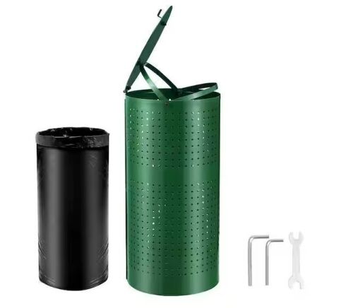 VEVOR 11.5 Gal Outdoor Dog Waste Bin with Lid and Liner Clip for Pet Waste Station