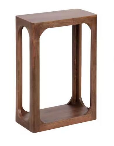Kate and Laurel Dahl 16 in. Walnut Brown Rectangle Solid Wood End Table