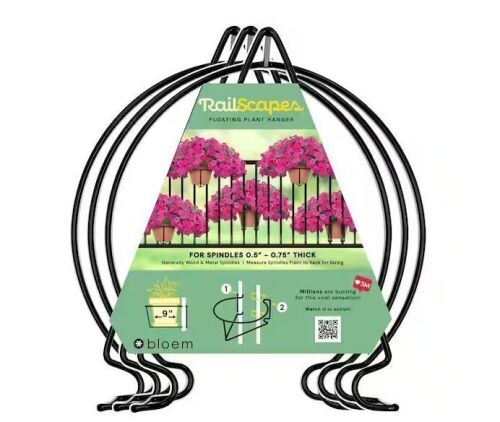 Lot of (2) Bloem RailScapes Vertical Gardening Plant Clip for Narrow Spindles 3-Pack