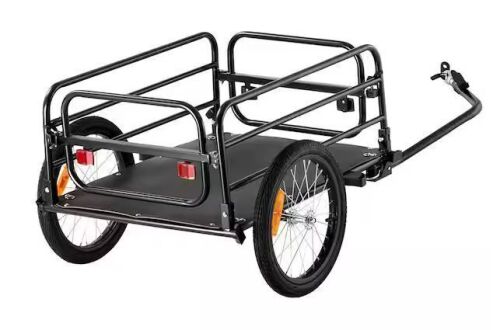 Collapsible Bicycle Cargo Trailer, 160 lbs. 3.89 cu. ft. Capacity, For 22 in.-28 in. Wheels