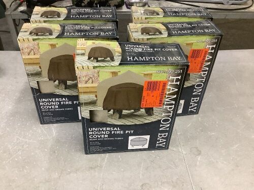Lot of (5) Hampton Bay 30 in. Round Outdoor Patio Fire Pit Cover