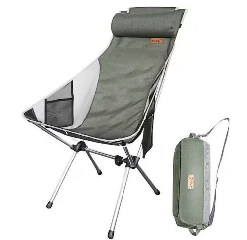 Lot of (2) High Back Folding Camping Chair with Pillow, Pockets and Bag