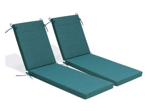20.9 in. x 71.8 in. 2-Piece Outdoor Chaise Lounge Cushion Patio Cushion for Pool in Malachite