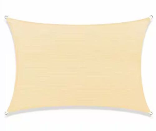 COLOURTREE 15 ft. x 18 ft. 190 GSM Beige Rectangle Sun Shade Sail Screen Canopy