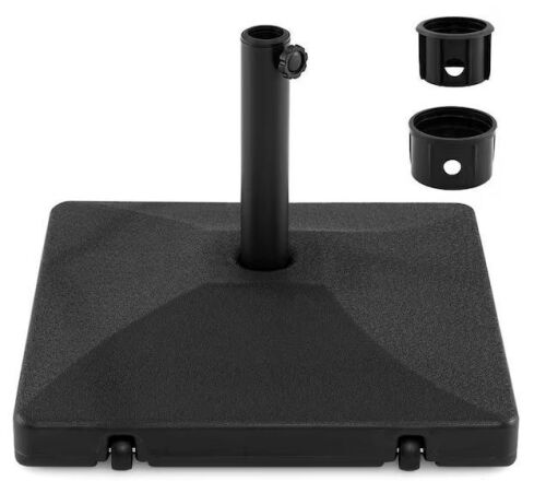 Clihome Fillable Patio Umbrella Base in Black, Holds Up to 90 lbs. 2 Wheels and Handle, for 6-10 ft. Center-Pole Umbrellas
