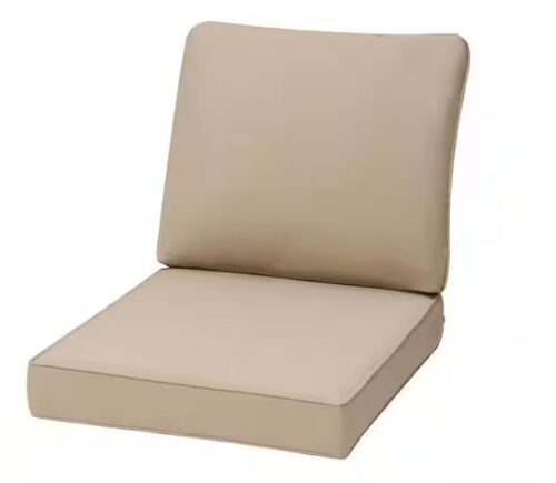 Shop Pellebant 27.6 in. x 24.4 in. 1-Piece Outdoor Deep Seat Cushion for Patio Sofa and Couch in Beige