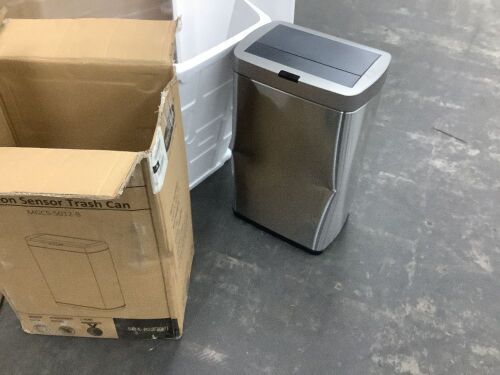 Innovaze 13 Gal. Stainless Steel Motion Sensor Trash Can with Butterfly Lid - Dented