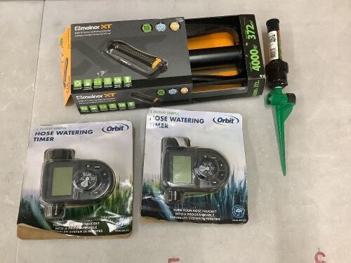 Lot of (2) Sprinklers & (2) Hose Timers