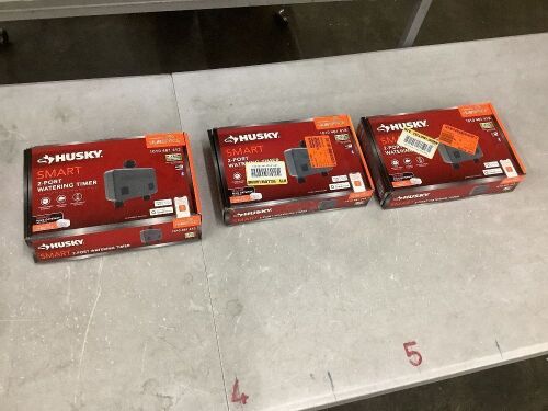 Lot of (3) Husky Smart Watering Timer for Irrigation and Sprinklers Powered by Hubspace