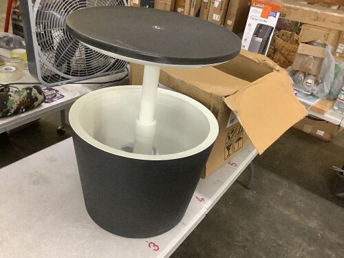 Keter Cool Bar Gray Resin Outdoor Accent Table and Cooler in One