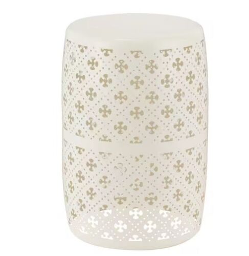 Hampton Bay Chalk Metal Outdoor Patio Garden Stool